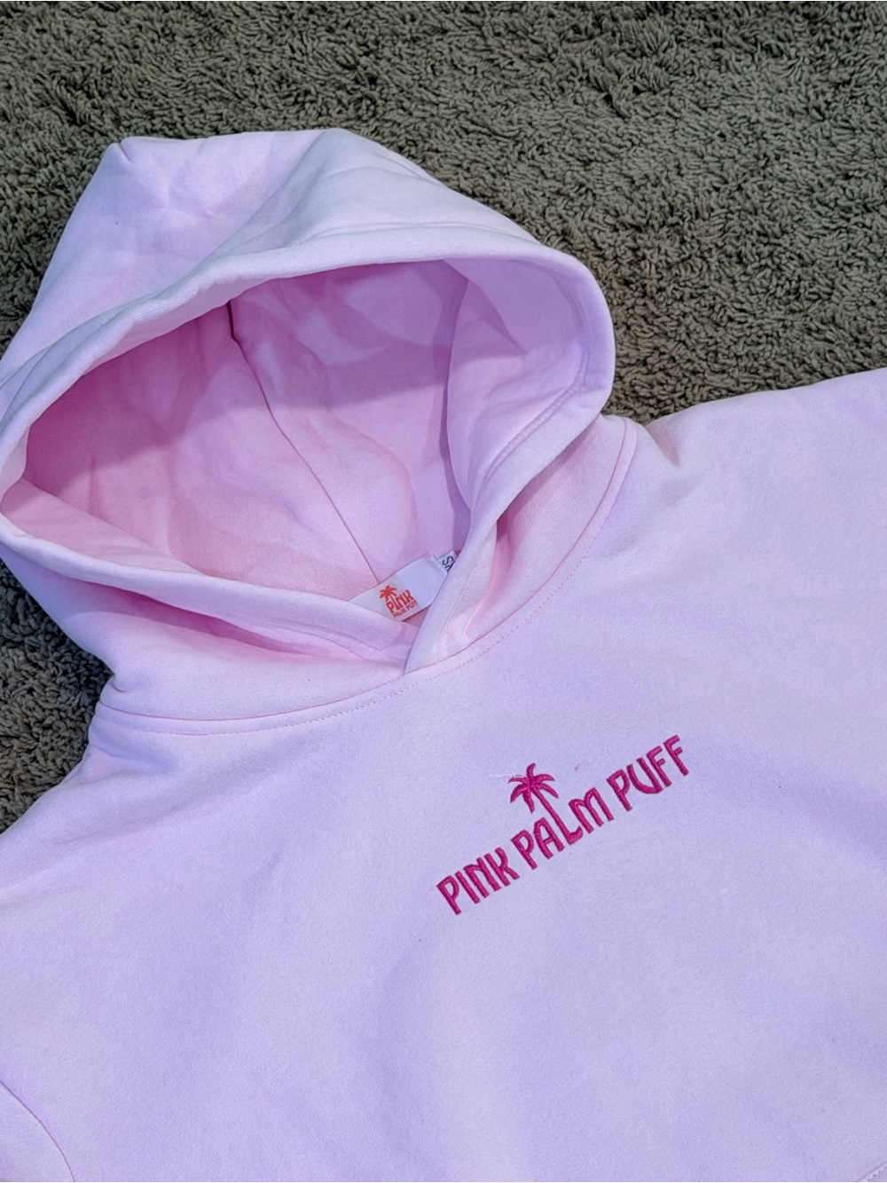 PINK PALM PUFF Classic Puff Hoodie in Pink NEW IN BAG & BOX. Size XXS - Picture 4 of 8